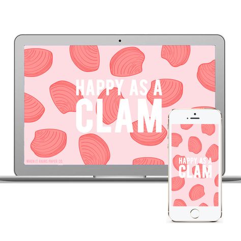 Free downloads - desktop and iphone wallpaper! Happy as a clam! Happy As A Clam, Summer Is Coming, When It Rains, Going Back To School, End Of Summer, Iphone Background, Free Download, Paper Goods, Desktop Wallpaper