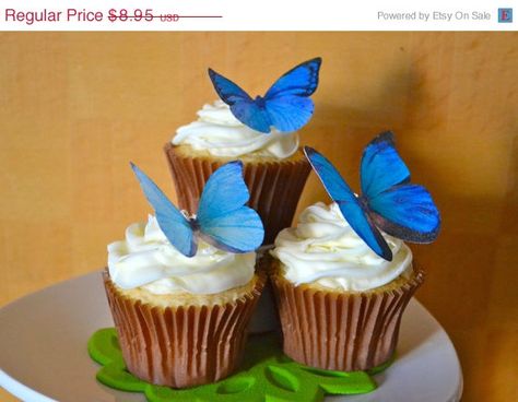 Usa Cake, Edible Butterflies, Butterfly Wedding Cake, Butterfly Cake Decorations, Butterfly Cupcake Toppers, Edible Butterfly, Vegan Wedding Cake, Butterfly Cupcakes, Edible Cake Decorations