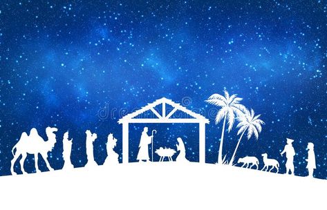 Nativity Background, Desert Illustration, Blue And White Christmas, Banner Background, Christmas Greeting Card, Card Banner, Christmas Nativity, Christmas Greeting, In The Desert