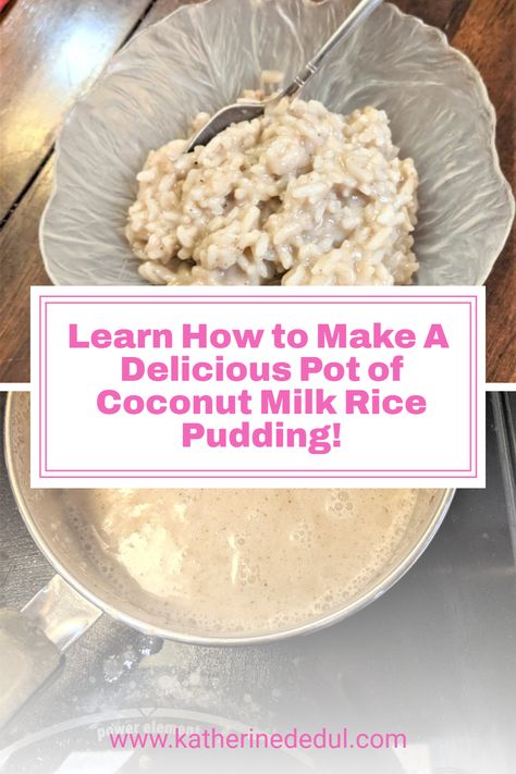 Rice pudding is traditionally made with thick cream, but did you know you can make a coconut milk version? Check out this delicious recipe and try it out for yourself! Canned Coconut Milk Recipes, Rice Pudding With Coconut Milk, Coconut Rice Pudding Recipe, Coconut Milk Rice Pudding, Milk Rice Pudding, Indian Rice Pudding, Rice Puddings, Coconut Milk Rice, New Meal Ideas