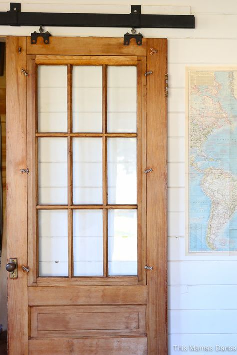 Stripping Our Antique Door - This Mamas Dance Door Diy Ideas, Board Backsplash, Barn Door Diy, Antique Barn Door, Classroom Door Displays, Mahogany Entry Doors, Barn Door Decor, Making Barn Doors, Sliding Door Window Treatments