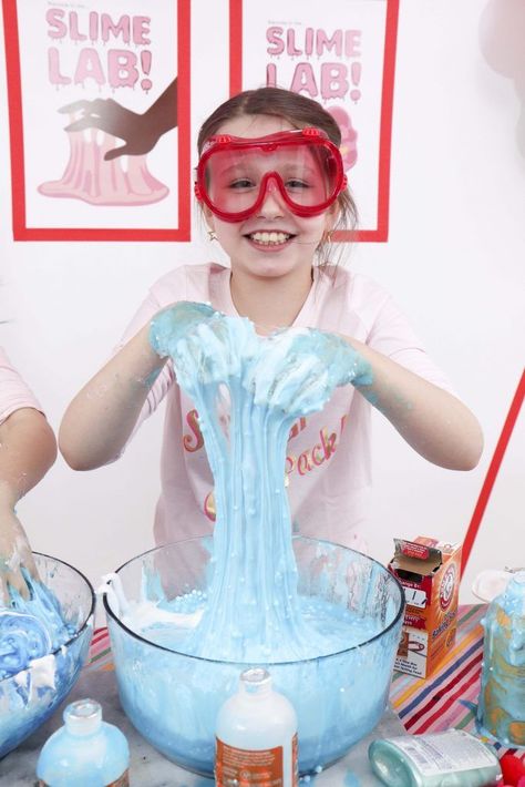 Set up a Slime Lab for a fun and entertaining Kids Party or Play Date! Plus, learn how to create to-go Slime Kits for friends! Get details now at fernandmaple.com! Slime Lab, Steam Night, Slime Kids, Slime Kits, Entertaining Kids, Slime Party, Slime For Kids, Slime Kit, Science Party