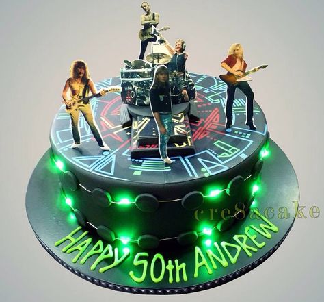 Def Leppard Birthday Cake--OMG I WANT THIS lol Def Leppard Art, 80’s Rock, Steve Clark, Rock Cake, Joe Elliott, Greatest Rock Bands, Rock Of Ages, 80s Party, Birthday Planning