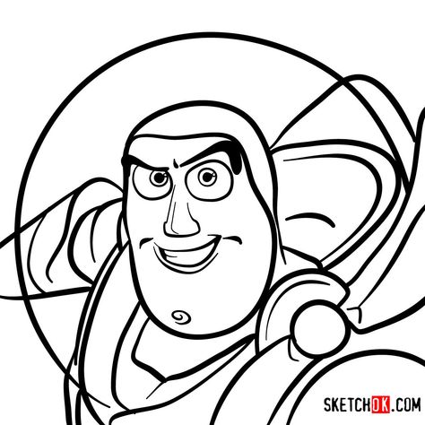 How to draw Buzz Lightyear's face | Toy Story - Step by step drawing tutorials Toy Story Coloring Pages, Disney Drawing Tutorial, Disney Character Drawings, Tree Drawings Pencil, Story Animated, Story Drawing, Drawing Guides, Toy Story Characters, Toy Story Buzz Lightyear