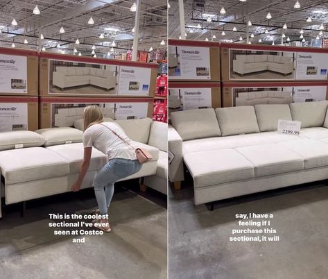 Modular Sectional Sleeper Sofa, Costco Cloud Couch, Costco Furniture Living Room, Basement Couch Ideas, Costco Sectional Sofa, Costco Sectional, Costco Couch, Costco Furniture, Sectional Bed