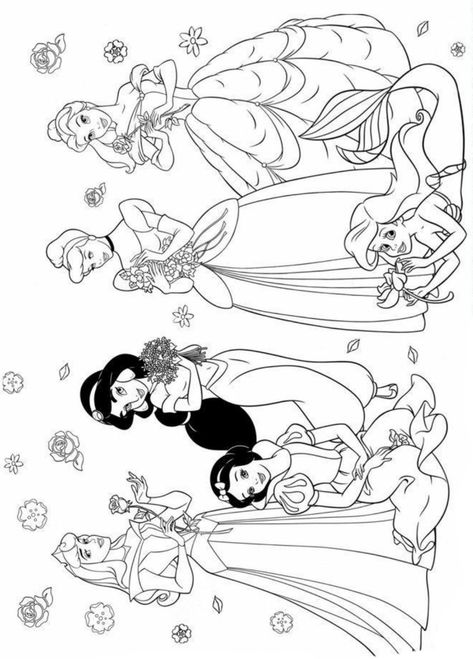 Disney Coloring Sheets Princesses, Disney Princess Coloring Pages For Kids, Disney Mandala Coloring Pages, Disney Princesses Coloring Pages, Princesses Coloring Pages, Princesses Coloring, Rapunzel Coloring Pages, Princess Coloring Sheets, Snow White Coloring Pages