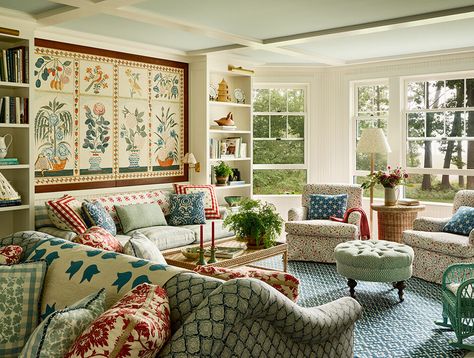 Lilse McKenna’s Summer-House Style Shingle Style Homes, Keeping Room, Americana Decor, Coastal Grandma, A Living Room, Step Inside, Architectural Digest, My New Room, Summer House