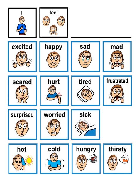 Feelings teaching tool Emotion Cards Printable, Emotions Board, Emotion Board, Facial Emotions, Pecs Communication, Teaching Emotions, Emotions Preschool, Communication Book, Emotions Cards