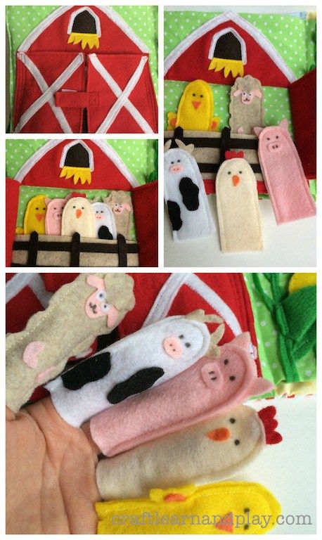 Farm Quiet Book | Craft Learn & Play Farm Quiet Book, Book Handmade, Baby Mobil, Diy Quiet Books, Baby Quiet Book, Felt Finger Puppets, Quiet Book Patterns, Toddler Quiet Book, Quiet Activities