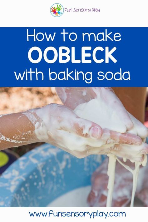 Make oobleck with baking soda Things To Make With Baking Soda, How To Make Oobleck Without Cornstarch, How To Make Oblek Recipe, Oobleck Recipe Without Cornstarch, Oobleck Activities, Baking Soda Slime, Oobleck Recipe, How To Make Oobleck, Science Experiments Kids Preschool