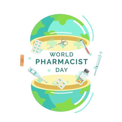 Vector illustration of world pharmacist ... | Premium Vector #Freepik #vector Pharmacist Day, World Pharmacist Day, Diwali Pictures, World Days, Black Background Wallpaper, Pharmacist, Poster Maker, Business Card Maker, Flyer Maker