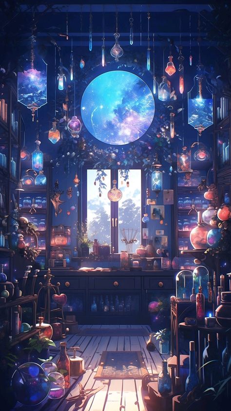 Fantasy Whimsical Art, Anime Cool Wallpaper Art, Anime Magic Aesthetic, Dream Magic Art, Magic Shop Fantasy Art, Magic Art Wallpaper, Fantasy Wallpaper Magic, Magic Wallpaper Aesthetic, Fantasy Landscape Art Magic