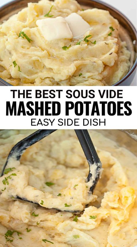 Sou Vide Mashed Potatoes, Sioux Vide Recipes, Sous Vide Potatoes Recipes, Sous Vide Side Dishes, Sous Vide Sweet Potatoes, Best Sous Vide Recipes, Smooth Recipes, Sous Vide Meal Prep, Sous Vide Potatoes