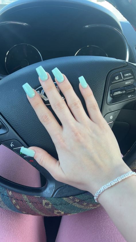 Seafoam Nail Designs, Sea Foam Blue Nails, Sea Green Acrylic Nails, Sea Foam Green Nails Acrylic, Mint Green Coffin Acrylic Nails, Sea Green Nails, Seafoam Green Nails, Sea Green, Seafoam Green