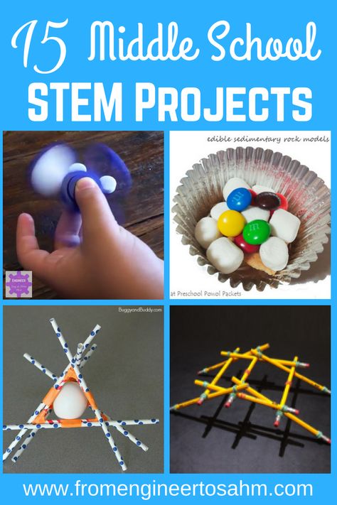 15 Middle School STEM Projects - From Engineer to Stay at Home Mom Middle School Stem Projects, Projects For Middle Schoolers, Engineer Projects, Stem Projects Middle School, Middle School Stem, Engineer Humor, Stem Activities Middle School, Easy Stem, Middle School Science Classroom