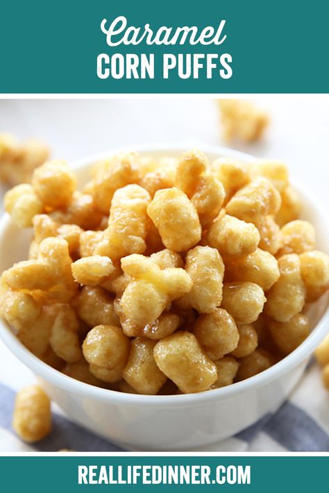 Caramel Corn With Puff Corn, Corn Puffs Caramel Corn, Sweet Corn Puffs, Candy Coated Puff Corn, Caramel Corn Puffs Recipe, Puffed Corn Caramel Corn, Carmel Corn With Puff Corn, Caramel Puffed Corn, Puffed Corn Carmel Corn Popcorn Recipes