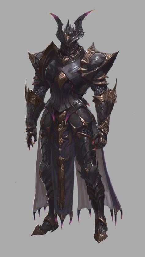 ArtStation - Study 04, Changyoung jung Spiked Armor Art, Fantasy Crown Concept Art, Dark Knight Dnd, Armor Design Fantasy, Armor Drawing, Warrior Concept Art, Dragon Armor, Armadura Medieval, Dragon Knight