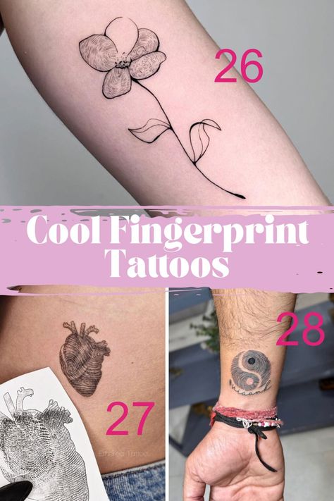 43 Special Fingerprint Tattoo Ideas - Tattoo Glee Family Thumbprint Tattoo, Fingerprint Tattoo Ideas Unique, Thumb Print Tattoo Ideas, Fingerprint Tattoo Ideas, Thumbprint Tattoo, Fingerprint Tattoo, Delicate Feminine Tattoos, Fingerprint Heart Tattoos, Free Tattoo Fonts