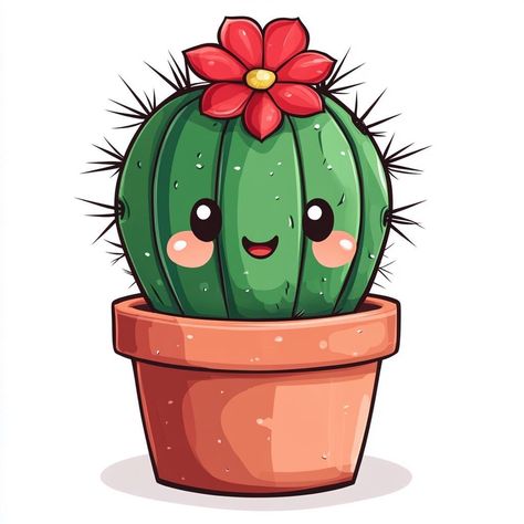 Cactus Cartoon, Baby Cactus, Blackboard Art, Cactus Clipart, Cactus Illustration, Clip Art Pictures, Watercolor Christmas Cards, Desert Cactus, Cactus Art