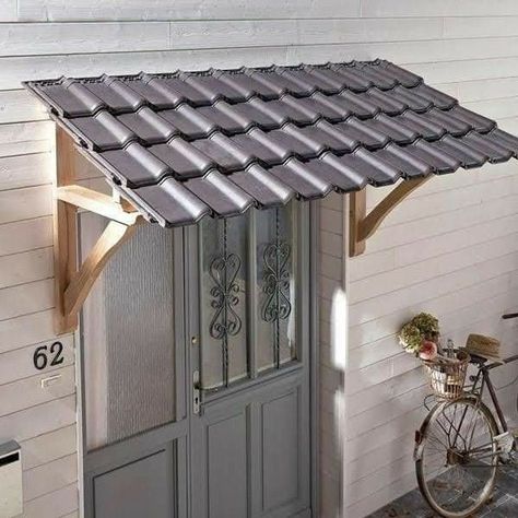 Awning Over Door, Door Pergola, Design Per Patio, Diy Awning, House Awnings, Porch Awning, Window Canopy, Porch Remodel, Porch Roof