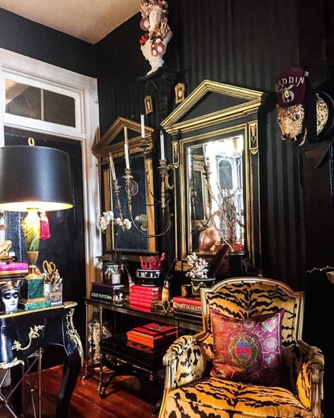 Instagram’s Favorite Pretentious Maximalist Shares the Joys of Living Well - 1stDibs Introspective Maximalist Office, Dark Maximalist, Moody Decor, Maximalist Interior, Maximalist Home, Coral Decor, Maximalist Style, Opulent Interiors, Space Painting