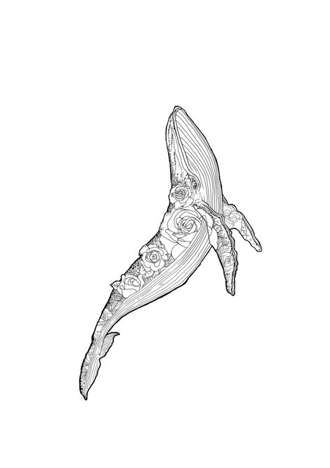 Whale 52 Tattoo, Wale Tattoos, Whale Tattoo Design, Humpback Whale Tattoo, Sea Life Tattoos, Chaos Tattoo, Tattoos Cute, Whale Drawing, Ear Tattoo Ideas