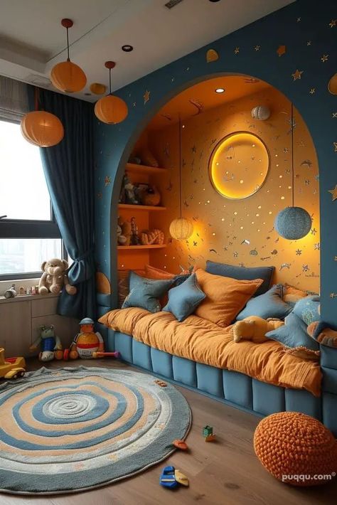 Space Theme Kids Room, Green Ranch, Diy Seng, Kid Bedrooms, Family Cottage, Creative Kids Rooms, Colorful Room, Cool Kids Bedrooms, House Planning