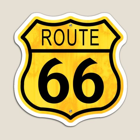 Get my art printed on awesome products. Support me at Redbubble #RBandME: https://www.redbubble.com/i/magnet/Road-Trip-by-AnishaCreations/15707992.TBCTK?asc=u Route 66 Sign, Route 66 Road Trip, Road Trip Car, Fun Crafts To Do, Road Signs, Diy Signs, Variety Show, Route 66, Crafts To Do