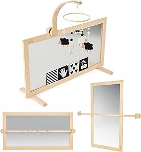 Baby Pull Up Bar, Baby Play Area In Living Room, Montessori Mirror, Sheep Mobile, Acrylic Floor, Tummy Time Toys, Montessori Mobile, Montessori Nursery, Baby Mirror