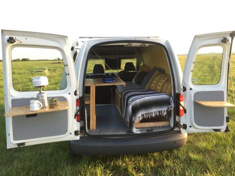 VW Caddy Campervan Conversion | eBay Van Conversion Ideas Layout, Vw Caddy Maxi Life, Van Conversion Ideas, Van Office, Ford Transit Connect Camper, Camp Van, Berlingo Camper, Vw Caddy Maxi, Minivan Camper