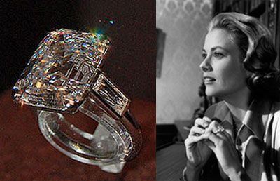 Grace Kelly's ring from Prince Rainier. She used it as her engagement ring in High Society instead of the one provided by props. Grace Kelly Wedding Ring, Grace Kelly Engagement Ring, Most Expensive Ring, Most Expensive Engagement Ring, Weddings Green, Green Bouquets, Royal Engagement Rings, Grace Kelly Wedding, Camille Gottlieb