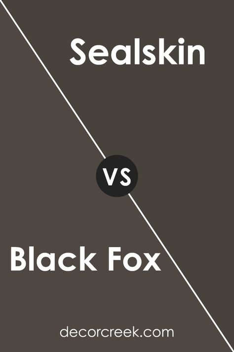 Black Fox SW 7020 by Sherwin Williams vs Sealskin SW 7675 by Sherwin Williams Black Brown Paint Color, Iron Ore Vs Black Fox Sherwin Williams, Sherwin Williams Black Brown Paint, Sw Black Fox Cabinets, Brown Black Paint Color, Seal Skin Sherwin Williams, Sealskin Sherwin Williams Exterior, Sealskin Sherwin Williams, Sherwin Williams Black Fox Paint Interior Doors