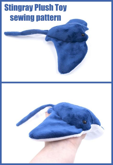 Stingray Plush Toy sewing pattern. You can create your own fantastic stingray plush with this digital sewing pattern. It's quick, easy, and fun to make. It's the perfect pattern for beginners as well as more advanced sewists to make these adorable stingrays. You'll be creating a fever of stingrays (a group of stingrays) in no time. Sewing Plushies Pattern, Sewing Template, Manta Ray Sewing Pattern Free, Shark Plush Pattern, Shark Sewing Pattern Free, Stingray Sewing Pattern Free, Manta Ray Sewing Pattern, Stingray Plush Pattern Free, Stingray Pattern Sewing