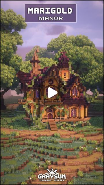 Graysun | Minecraft Builds on Instagram: "Fantasy House - Minecraft
💾Comment "Download" for my Patreon Link!

In this video im showing the build process of the Marigold Manor design!

#minecraft #minecraftbuilds #minecrafthouse #minecraftfantasy #minecraftideas" Cute Acacia House Minecraft, Graysun Minecraft Build, Minecraft Plains Biome House, Biomes O Plenty House Minecraft, Minecraft Librarian House, Minecraft House Guide, Minecraft Building Ideas Tutorials, Manor Minecraft, Minecraft Manor