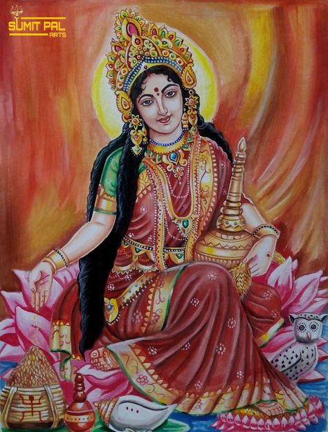 Lakshmi Ji Rangoli, Laxmi Drawing, Laxmi Art, Bake Bihari, Marriage Painting, Parvati Maa, Lakshmi Maa, Bird Silhouette Art, Ganpati Songs