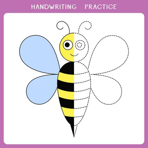 Bee Worksheet, Worksheet For Preschoolers, Happy Birthday Friend Funny, Coloring Worksheets For Kindergarten, Drawing Worksheet, Bee Coloring, Worksheet For Kindergarten, Trace And Color, Dot Marker Activities