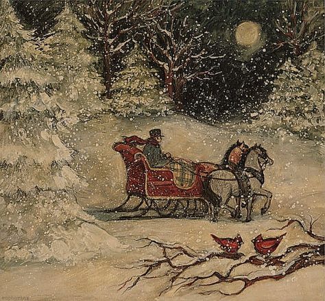 Winter Widgets, Winter Drawings, English Christmas, Christmas Dreaming, Susan Winget, Christmas Pics, Christmas Illustrations, Dark Christmas, Vintage Christmas Images