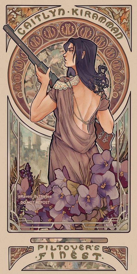 🍂 Raven 🍂 on Twitter: "A little art nouveau 🧁 #arcane #piltoversfinest… " Psychadelic Art Nouveau, Art Nouveau Fanart, Arcane Art Nouveau, Art Nouveau Style Illustration, Caitlyn Arcane Fanart, Arcane Caitvi, Art Nouveau Illustrations, Art Nouveau Disney, Art Nouveau Aesthetic