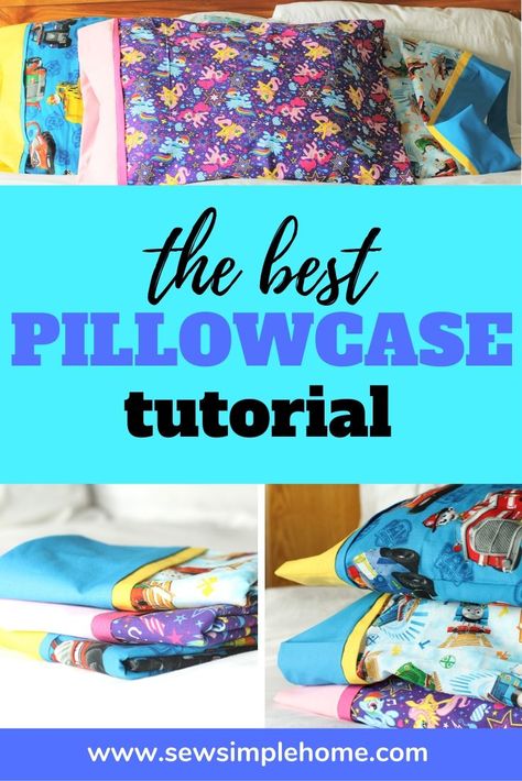 Easy Pillowcases To Sew, Pillowcase Sewing, Sew A Pillowcase, Burrito Pillowcase, Make A Pillowcase, Sewing Pillow Cases, Diy Pillowcase, Pillow Cases Tutorials, Pillow Cases Diy