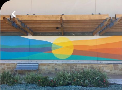 Austin Murals, Landscape Mural, Exterior Murals, Office Mural, Mural Artist, Garden Mural, Bar Exterior, Flower Mural, School Murals