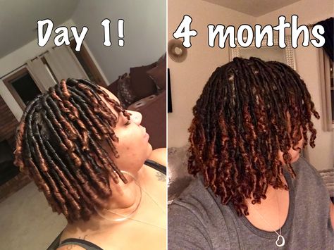 My Locs!! Day 1 comb coils VS. Currently 4 Months loc'd!! #locsonfinehair #starterlocs #babylocs #locjourney #loclove #selflove #loveyourhair Comb Coil Locs Styles, Coil Locs With Curly Ends, Starter Locs Styles Comb Coil Medium, Comb Twist Locs, Coil Locs Vs Two Strand Twist Locs, 2 Month Starter Locs, 1 Month Locs, Comb Coils Locs, Coil Locs Starter