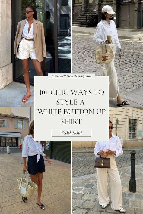 capsule wardrobe 2024 fall casual White Button Down Shirt Outfit Summer, White Oxford Shirt Outfit, White Button Up Shirt Outfit, White Collared Shirt Outfit, Church Outfit Women, Oxford Shirt Outfit, White Button Down Outfit, Short Sleeve Shirt Outfit, Collared Shirt Outfits