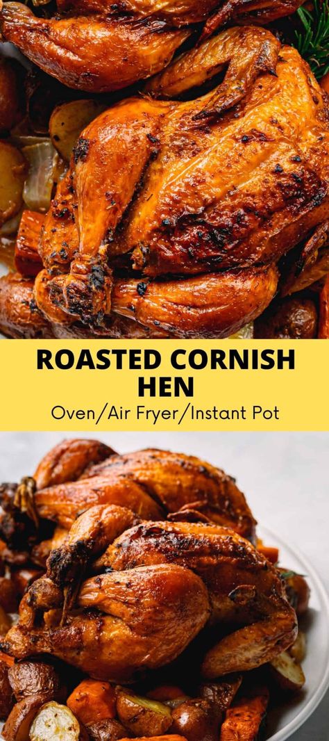 Instapot Cornish Hen Recipe, Instant Pot Cornish Game Hens, Cornish Hen Instant Pot Recipe, Instant Pot Cornish Hen Recipe, Cornish Game Hen Recipes Instant Pot, Air Fried Cornish Hens, Roasted Cornish Hen Recipe, Cornish Hen Recipe Air Fryer, Cornish Hens In Air Fryer