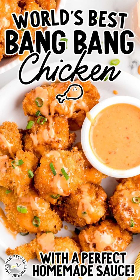 Bang Bang Chicken Recipe, Crispy Chicken Bites, Chicken Bites Recipes, Bang Bang Chicken, Bonefish Grill, The Cheesecake Factory, Chicken Chunks, Sweet And Spicy Sauce, Easy Chicken Dinner Recipes