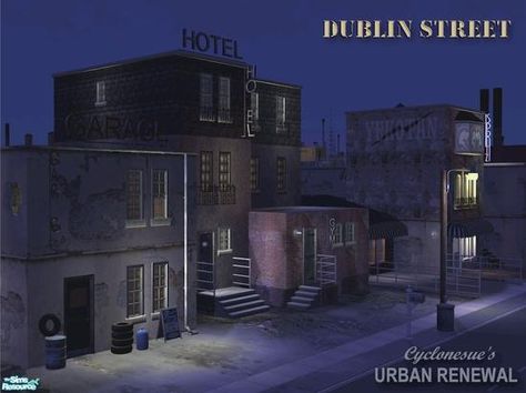 Sims 4 City Build, Sims Apartment, Project Zomboid, Bloxburg City, Sims 2 House, Dublin Street, Industrial Shop, Sims 4 House Plans, Sims Building