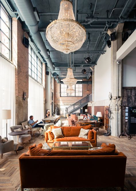 Here's A First Look at the New Soho House, Now Officially Open - Curbed Chicagoclockmenumore-arrow : Soho House Chicago, Chicago Hotel, Design Marocain, Loft Interior, Loft Interiors, Hotel Project, Private Club, Hotel Interiors, Style Loft