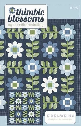 Project Size: 74" x 74" Winter Flower Quilt Pattern, Fresh Dew Drops Quilt, Ivy Quilt Pattern, Sew Fresh Quilt Patterns, Floral Quilt Patterns, Thimble Blossoms, Camille Roskelley, Vines Leaves, Fat Quarter Quilt Pattern