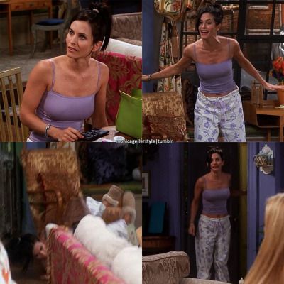 Cute Pijamas, Tv Characters Outfits, Monica Friends, Monica Gellar, Rachel Green Style, Rachel Green Outfits, Monica And Chandler, Monica Geller, 90s Fashion Outfits