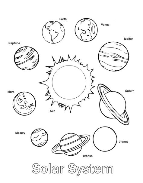 Solar System Planets Worksheet Printable Solar System, Solar System Coloring Pages, Solar System Worksheets, Planet Coloring Pages, Tata Surya, Solar System For Kids, Fargelegging For Barn, Solar System Projects, Planet Colors