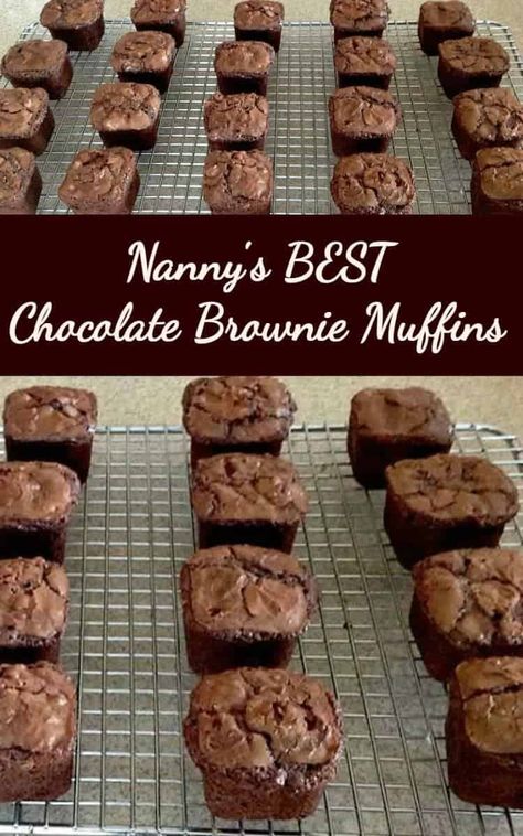 Pampered Chef Brownie Pan, Muffins Blueberry, Brownie Muffins, Diy Easy Recipes, Muffin Tin Recipes, Chocolate Muffins, Freezer Friendly, Yummy Sweets, Best Chocolate